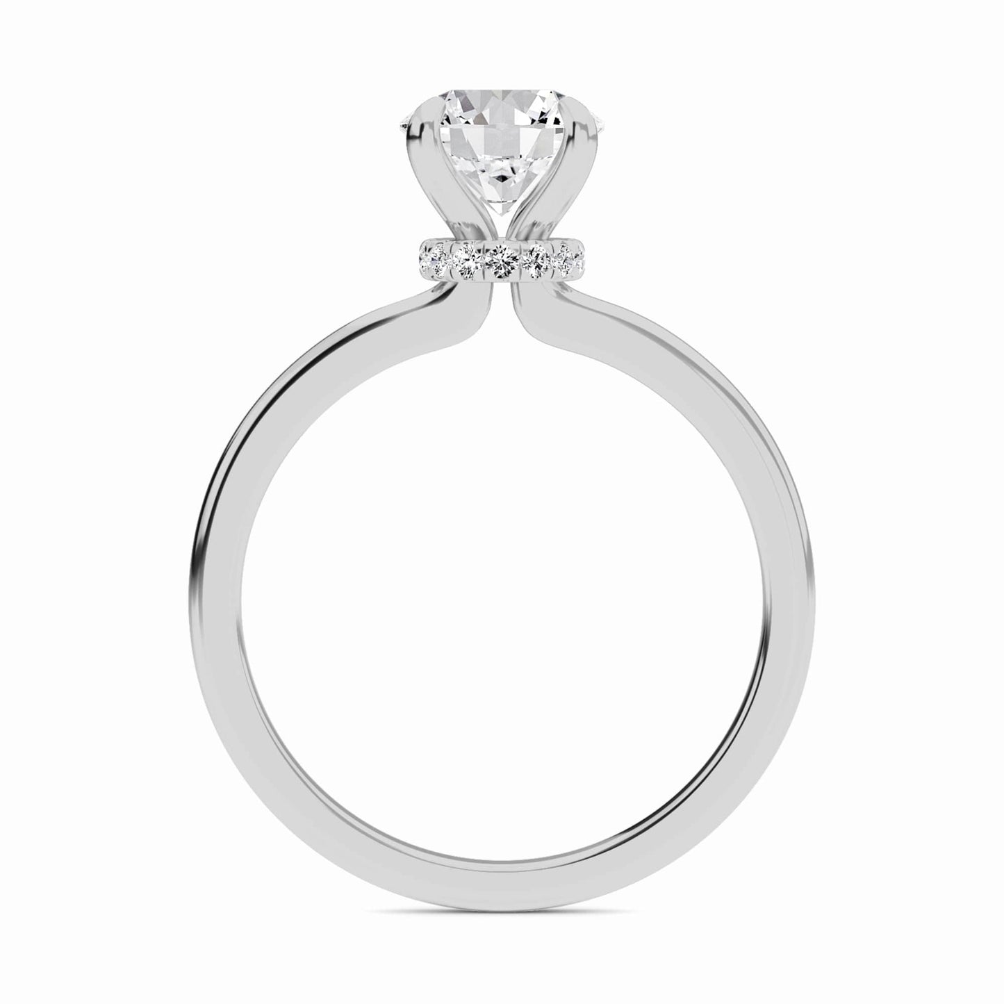 Round Hidden Halo Certified Lab Diamond Engagement Ring - Janelle