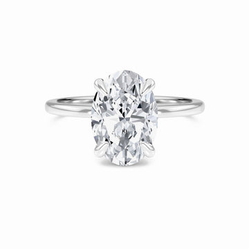Oval Hidden Halo Certified Lab Diamond Engagement Ring - Janelle