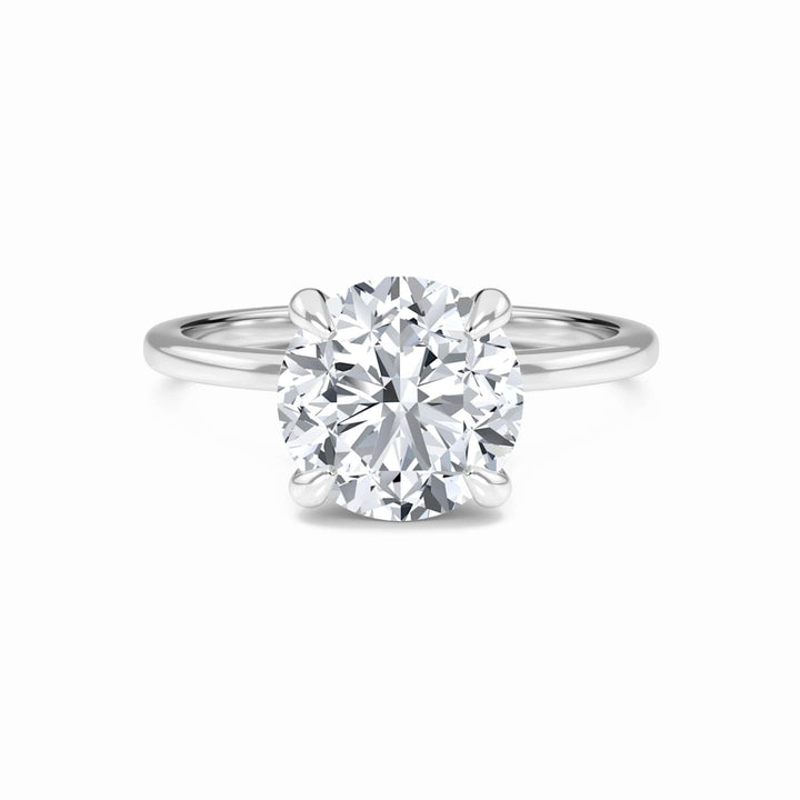 Round Hidden Halo Certified Lab Diamond Engagement Ring - Janelle