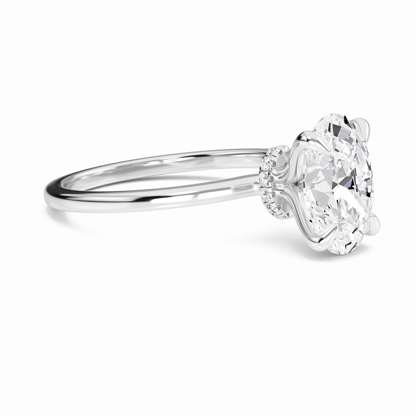 Oval Hidden Halo Certified Lab Diamond Engagement Ring - Janelle