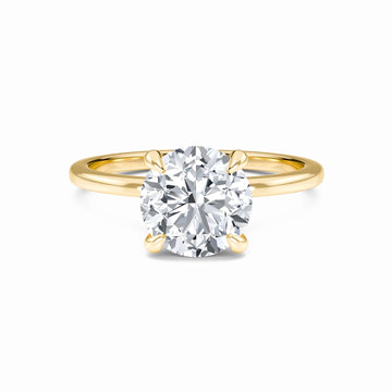 Round Hidden Halo Certified Lab Diamond Engagement Ring - Janelle