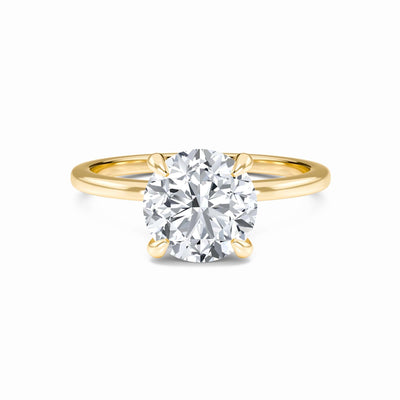 Round Hidden Halo Certified Lab Diamond Engagement Ring