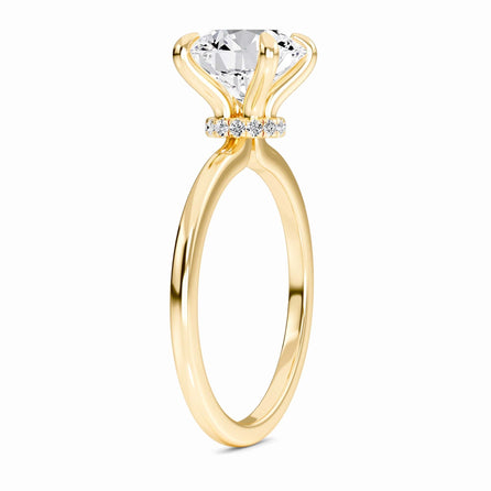 Round Hidden Halo Certified Lab Diamond Engagement Ring - Janelle