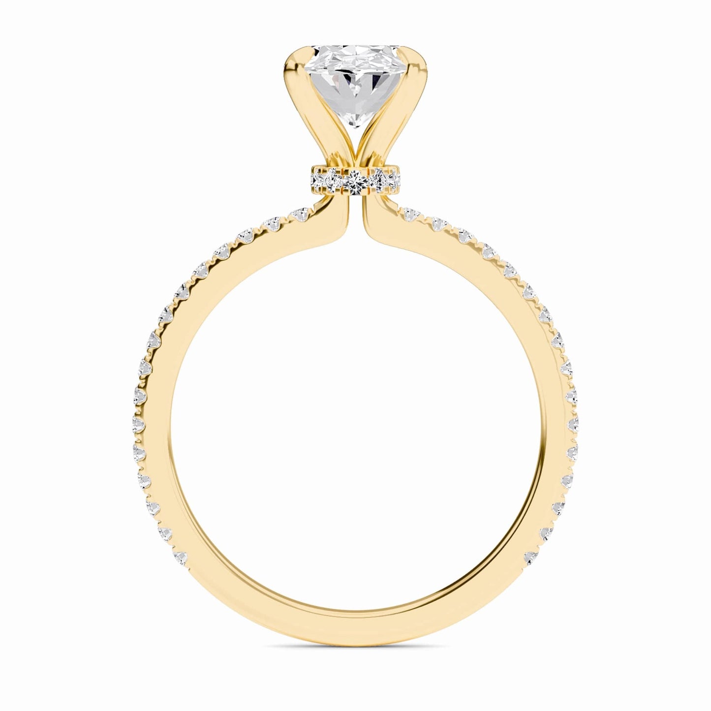 Oval Hidden Halo Certified Lab Diamond Pave Engagement Ring - Lola