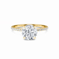 Round Hidden Halo Certified Lab Diamond Pave Engagement Ring - Lola