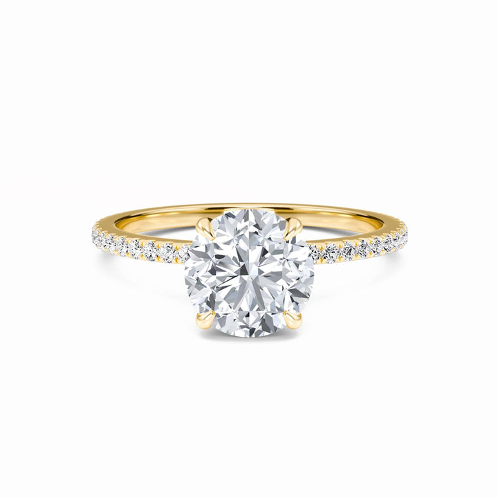 Round Hidden Halo Certified Lab Diamond Pave Engagement Ring - Lola