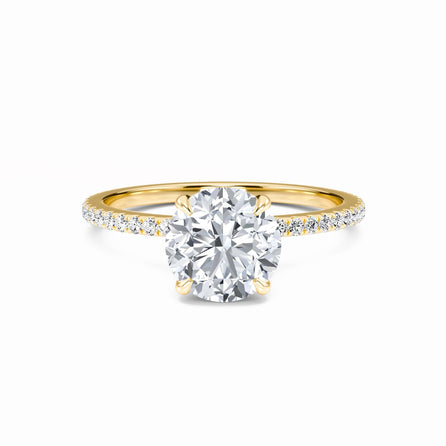 Round Hidden Halo Certified Lab Diamond Pave Engagement Ring - Lola