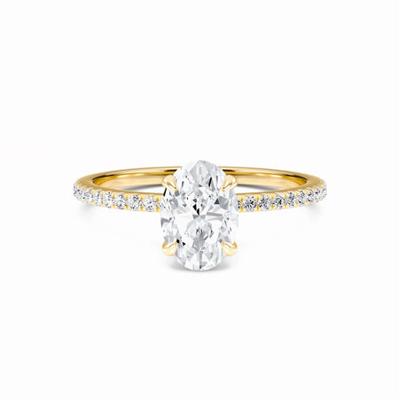 Oval Hidden Halo Certified Lab Diamond Pave Engagement Ring - Lola