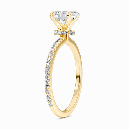 Oval Hidden Halo Certified Lab Diamond Pave Engagement Ring - Lola