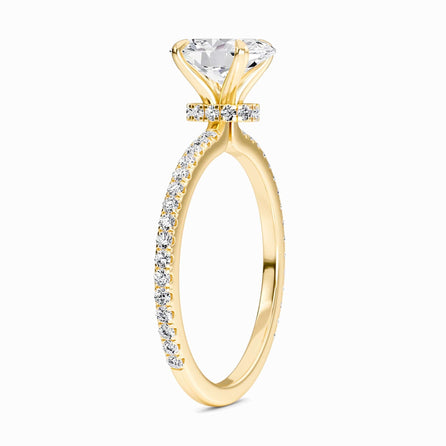 Oval Hidden Halo Certified Lab Diamond Pave Engagement Ring - Lola