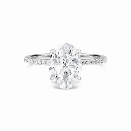Oval Hidden Halo Certified Lab Diamond Pave Engagement Ring - Lola
