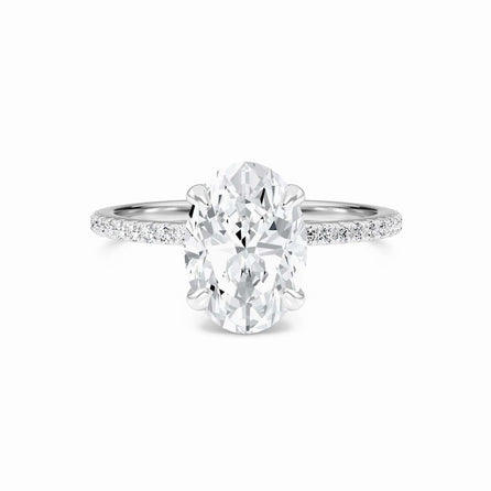Oval Hidden Halo Certified Lab Diamond Pave Engagement Ring - Lola