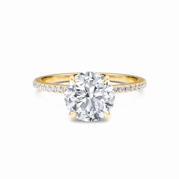 Round Hidden Halo Certified Lab Diamond Pave Engagement Ring - Lola
