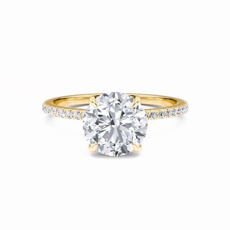 Round Hidden Halo Certified Lab Diamond Pave Engagement Ring - Lola