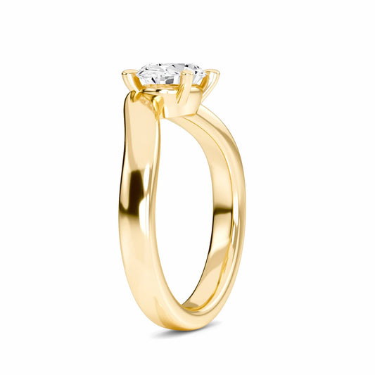 White Diamond Swirl Solitaire Engagement Ring - Chhavi