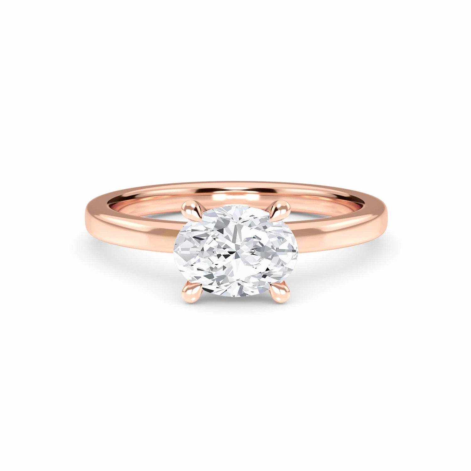 White Diamond Classic Four-Prong Solitaire Engagement Ring - Catriona