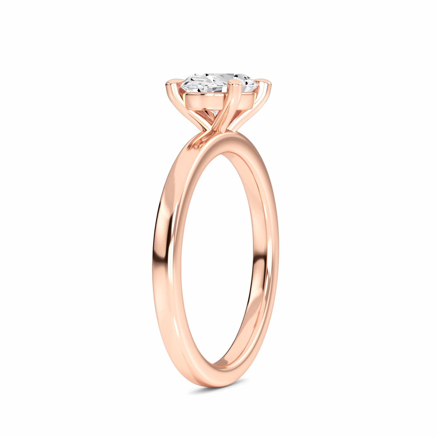 White Diamond Classic Four-Prong Solitaire Engagement Ring - Catriona