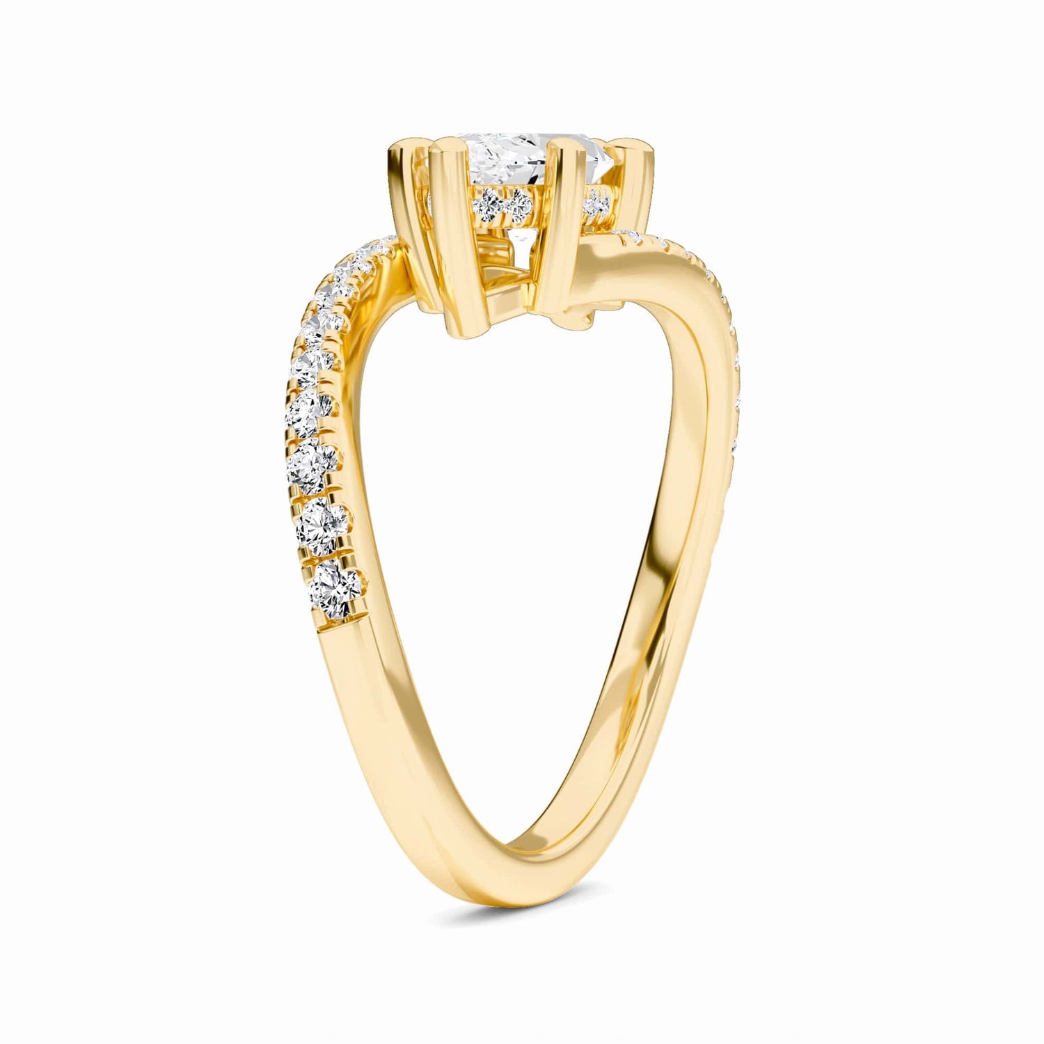 White Diamond Hidden Accent Unique Designs Engagement Ring - Kashvi