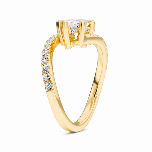 White Diamond Hidden Accent Unique Designs Engagement Ring - Vanessa