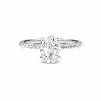 Oval Hidden Halo Certified Lab Diamond Pave Engagement Ring - Matilda
