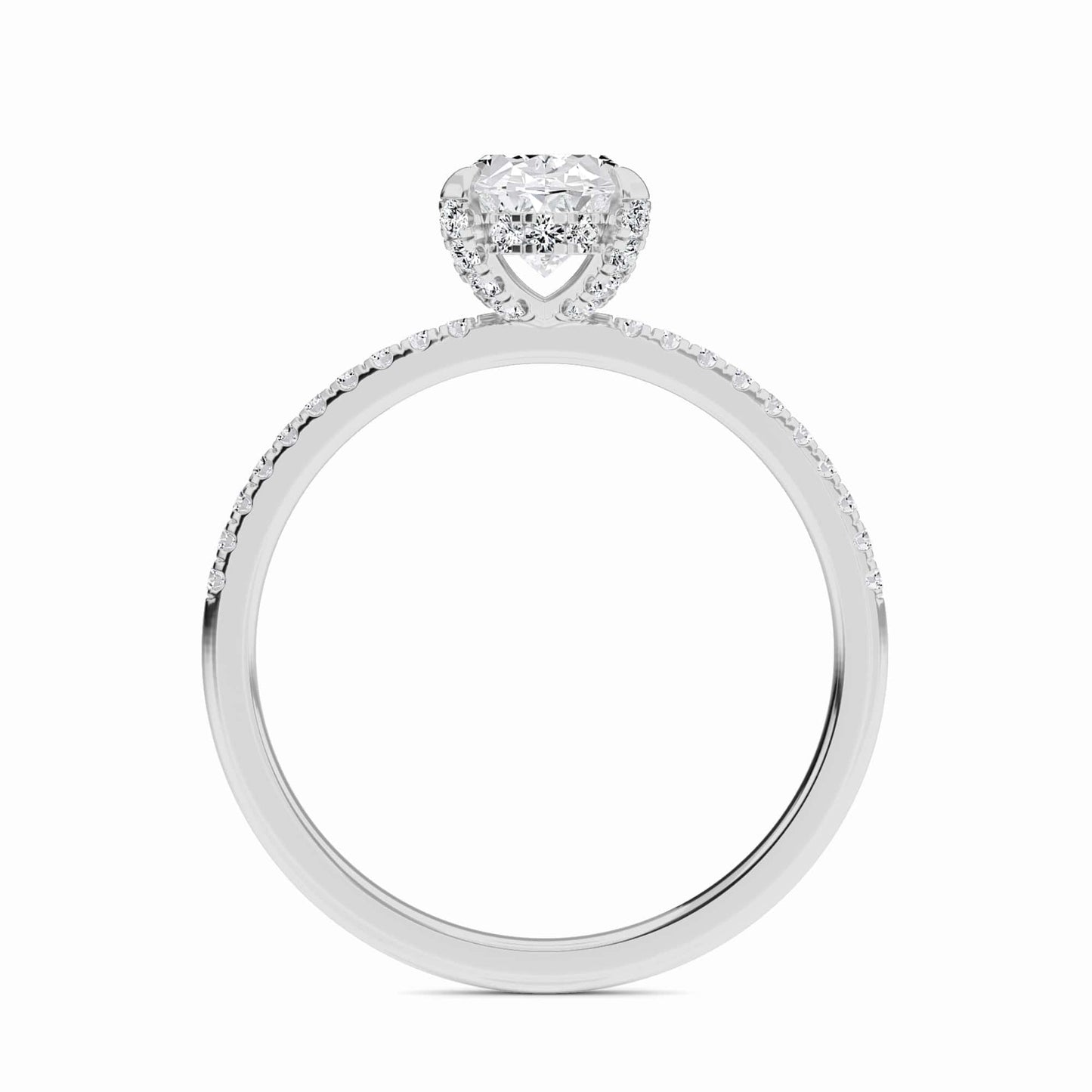 Oval Hidden Halo Certified Lab Diamond Pave Engagement Ring - Matilda