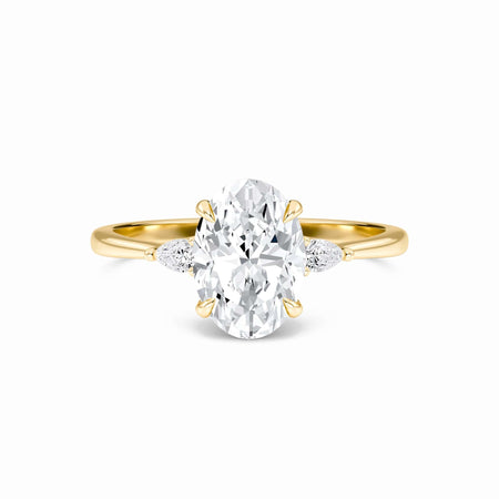 Oval Three-Stone Certified Lab Diamond Engagement Ring - Lorraine