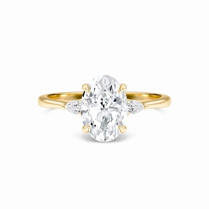 Oval Three-Stone Certified Lab Diamond Engagement Ring - Lorraine