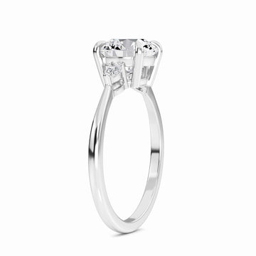 Round Three-Stone Certified Natural Diamond Engagement Ring - Lorraine
