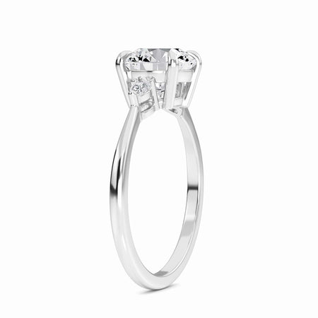 Round Three-Stone Certified Natural Diamond Engagement Ring - Lorraine