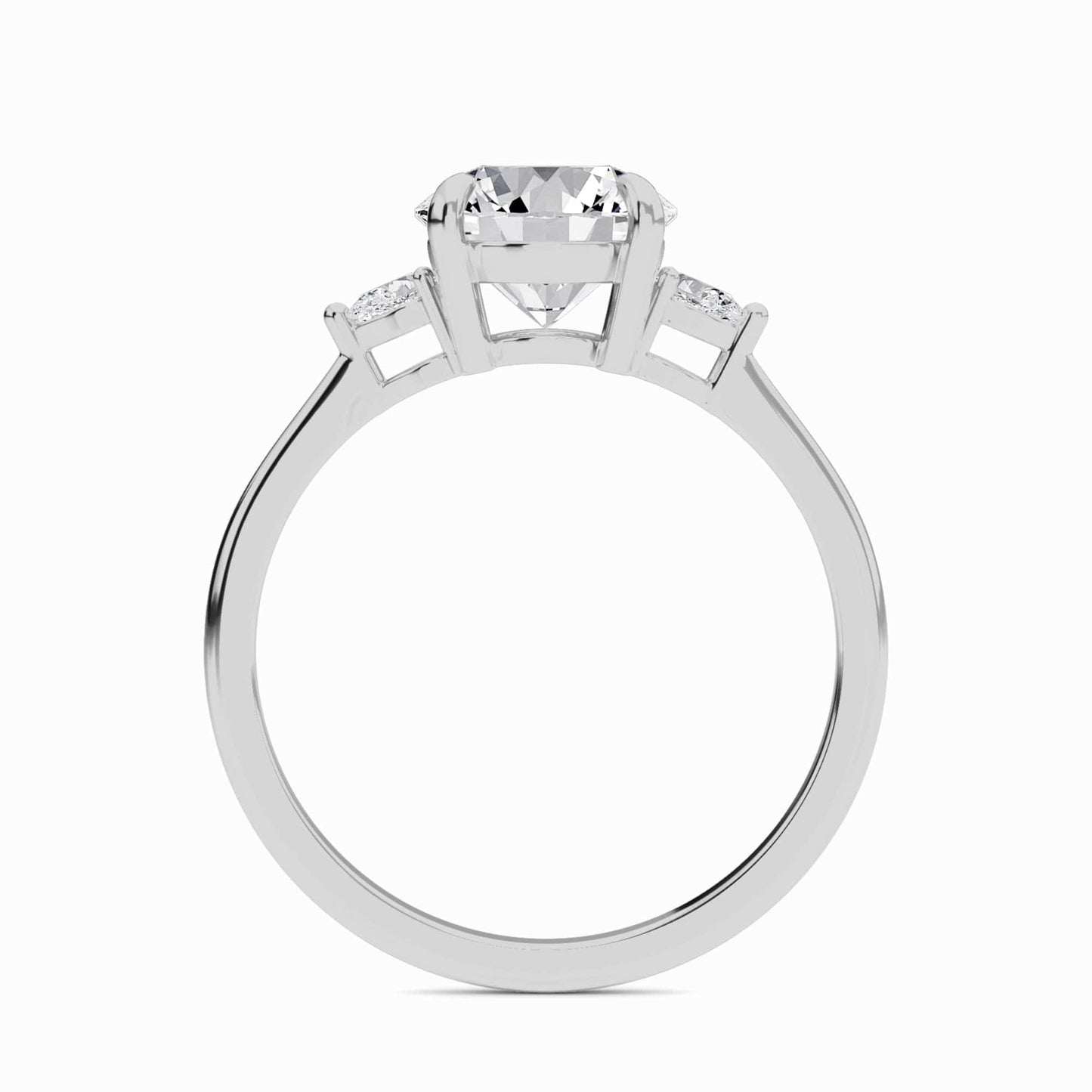 Round Three-Stone Certified Lab Diamond Engagement Ring - Lorraine