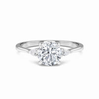 Round Three-Stone Certified Natural Diamond Engagement Ring - Lorraine