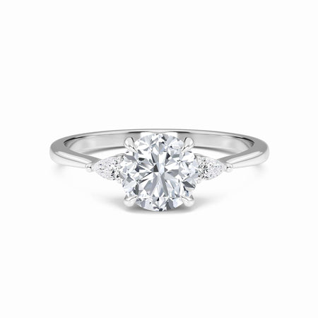 Round Three-Stone Certified Natural Diamond Engagement Ring - Lorraine
