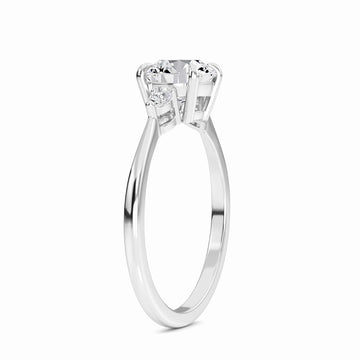 Round Three-Stone Certified Natural Diamond Engagement Ring - Lorraine