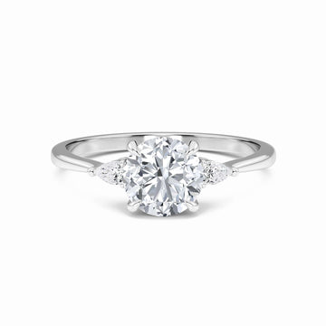 Round Three-Stone Certified Lab Diamond Engagement Ring - Lorraine