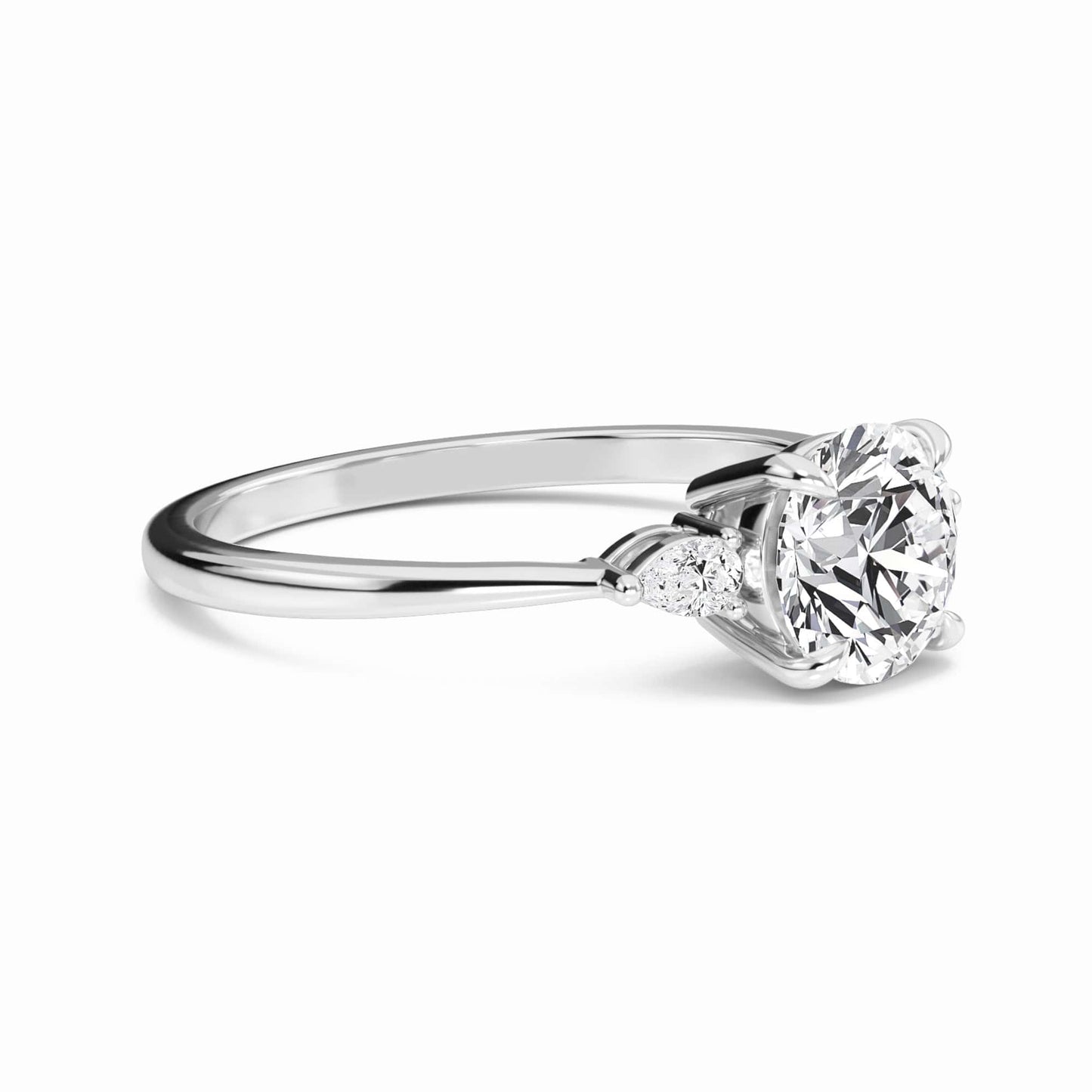 Round Three-Stone Certified Lab Diamond Engagement Ring - Lorraine