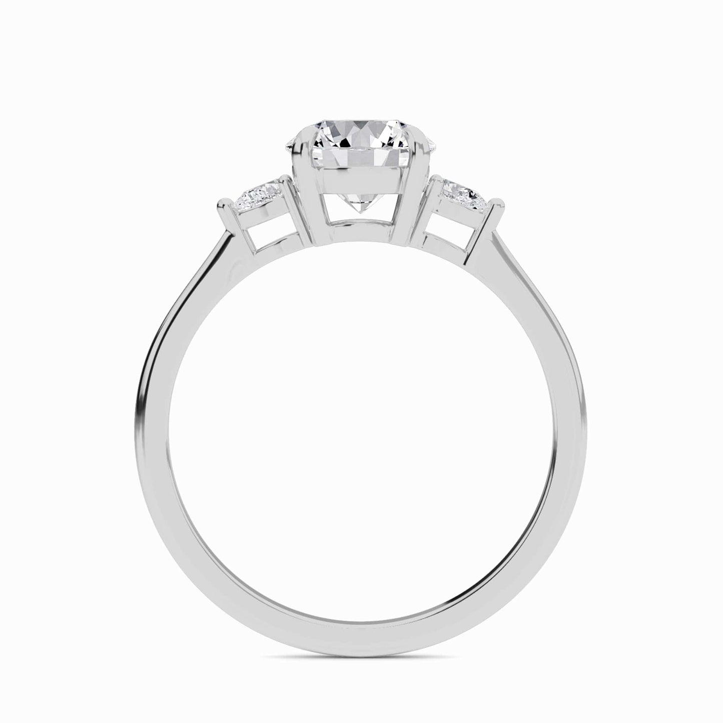 Round Three-Stone Certified Lab Diamond Engagement Ring - Lorraine
