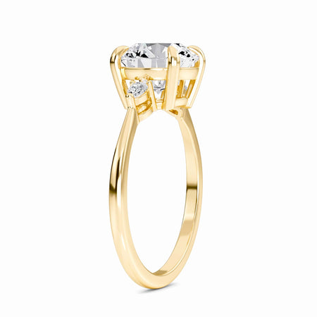 Round Three-Stone Certified Lab Diamond Engagement Ring - Lorraine