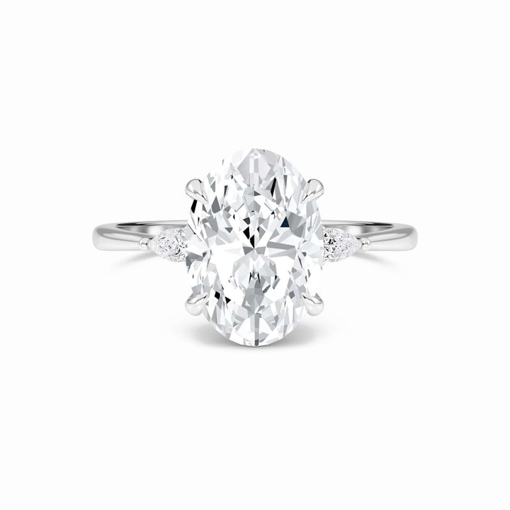 Oval Three-Stone Certified Lab Diamond Engagement Ring - Lorraine