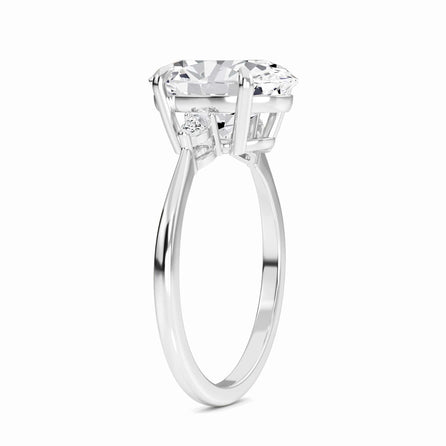 Oval Three-Stone Certified Lab Diamond Engagement Ring - Lorraine