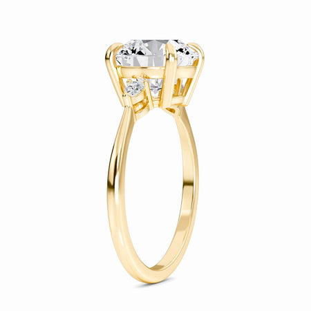 Round Three-Stone Certified Lab Diamond Engagement Ring - Lorraine