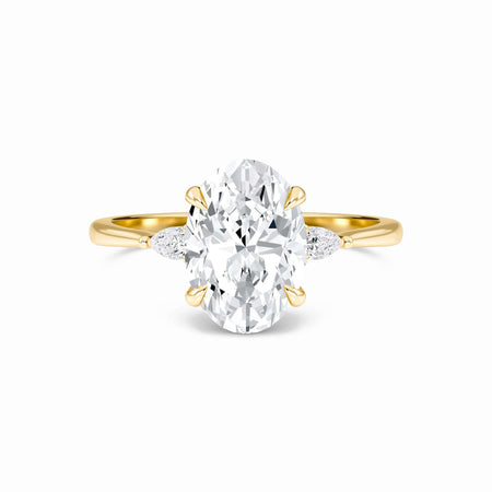 Oval Three-Stone Certified Lab Diamond Engagement Ring - Lorraine