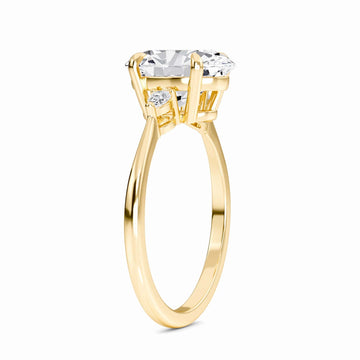 Oval Three-Stone Certified Lab Diamond Engagement Ring - Lorraine