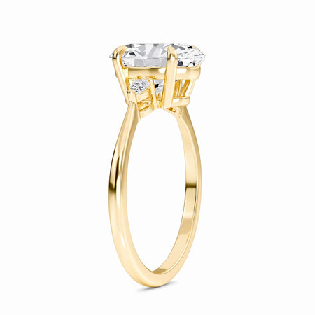 Oval Three-Stone Certified Lab Diamond Engagement Ring - Lorraine