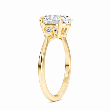 Oval Three-Stone Certified Lab Diamond Engagement Ring - Lorraine