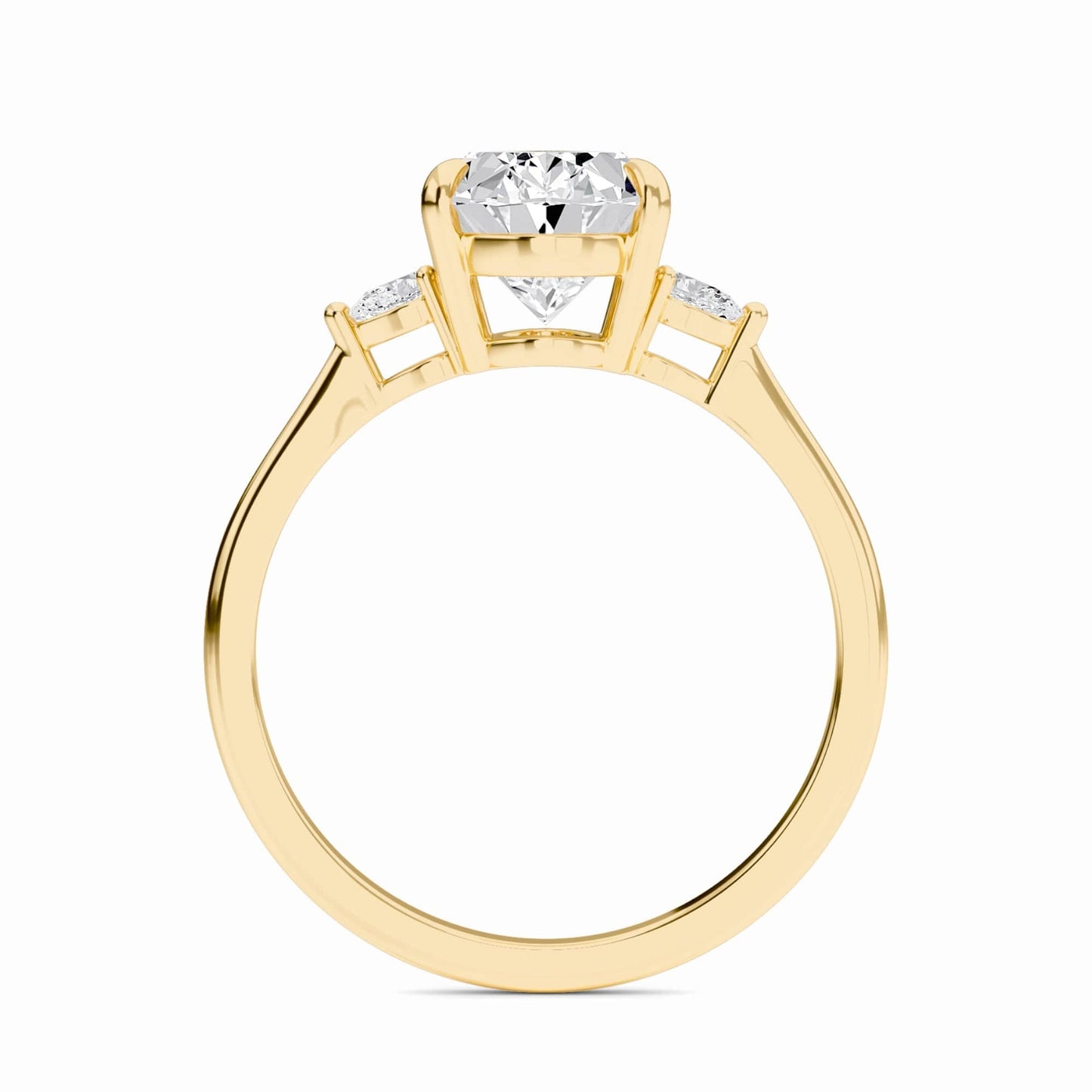 Oval Three-Stone Certified Lab Diamond Engagement Ring - Lorraine