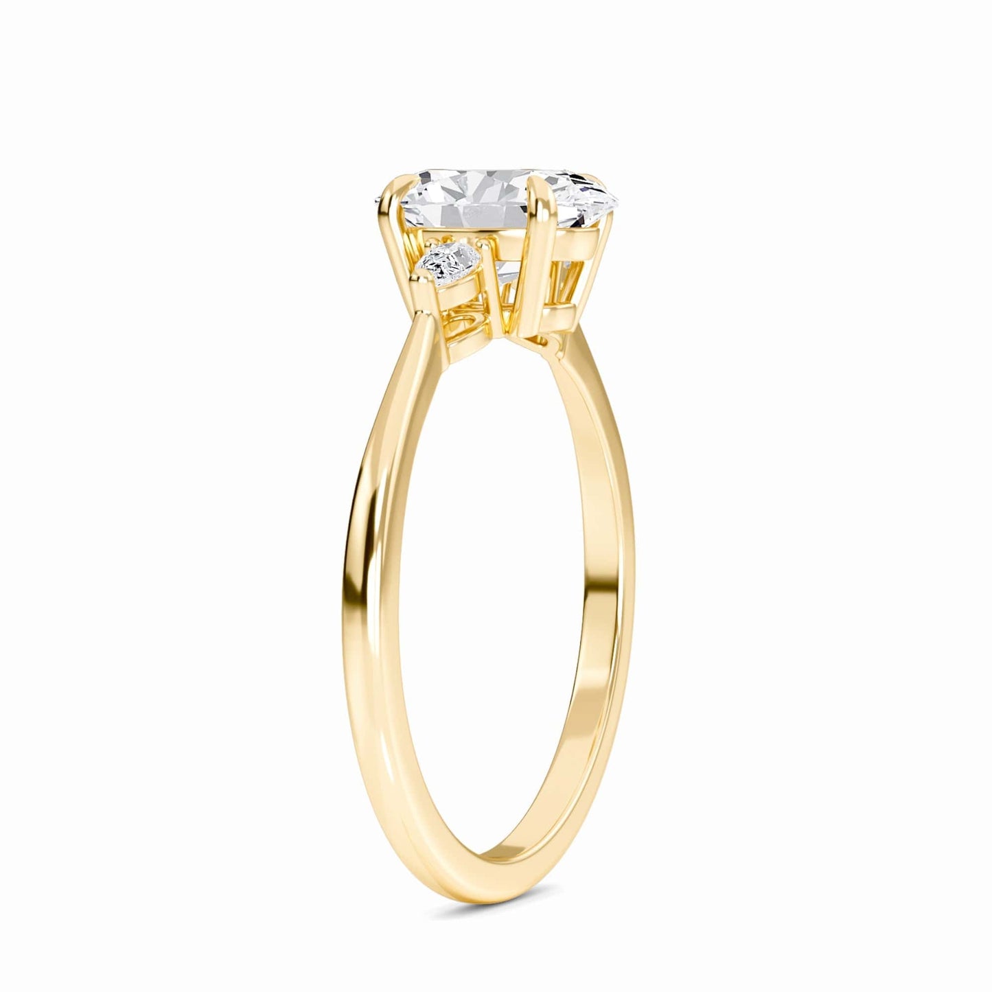 Oval Three-Stone Certified Lab Diamond Engagement Ring - Lorraine