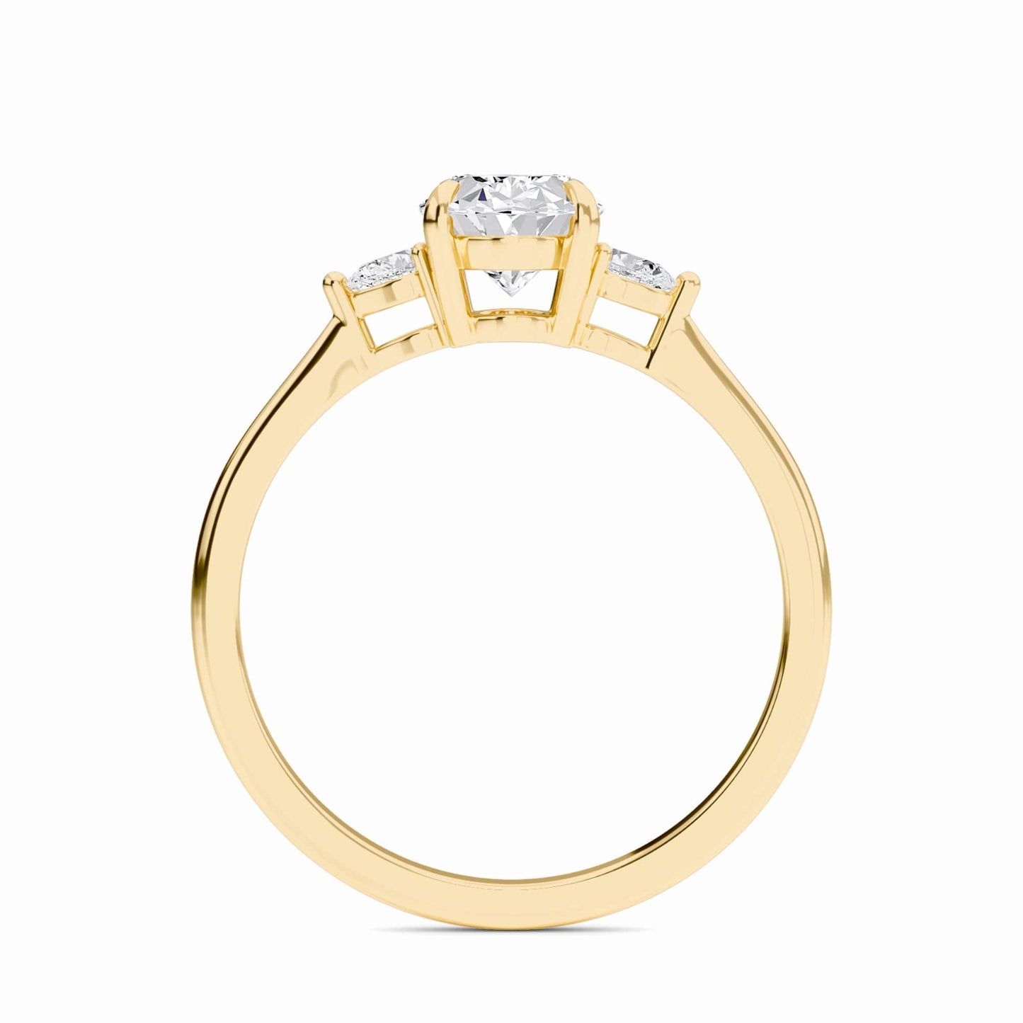 Oval Three-Stone Certified Lab Diamond Engagement Ring - Lorraine