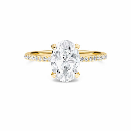 Oval Hidden Halo Certified Lab Diamond Pave Engagement Ring - Matilda