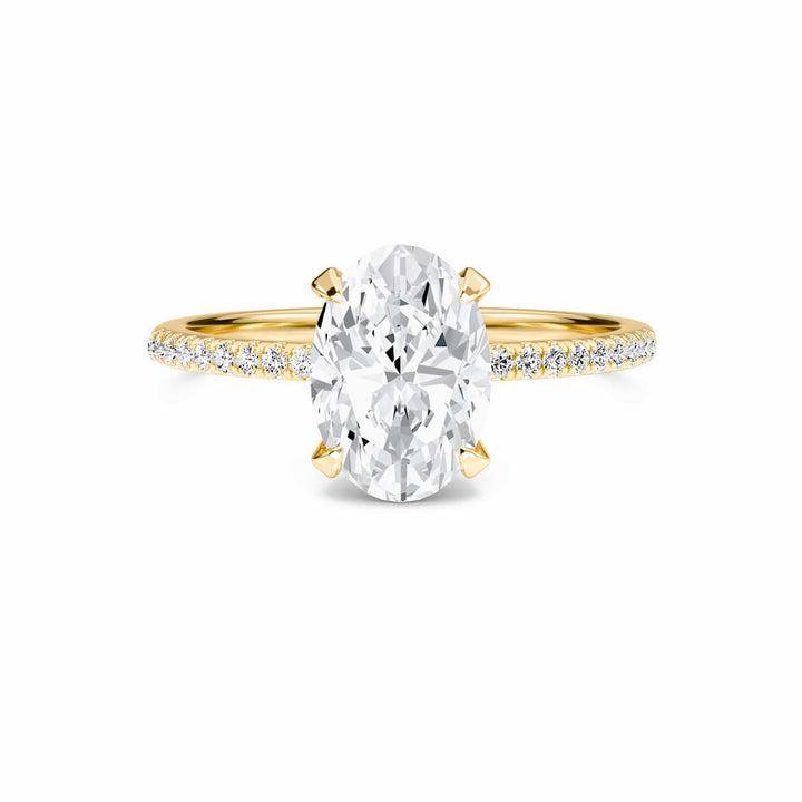 Oval Hidden Halo Certified Lab Diamond Pave Engagement Ring - Matilda