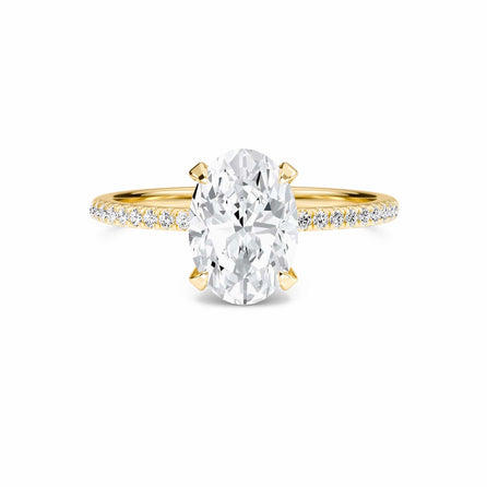 Oval Hidden Halo Certified Lab Diamond Pave Engagement Ring - Matilda